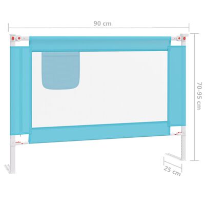 vidaXL voodipiire väikelapse voodile, sinine, 90 x 25 cm, kangas