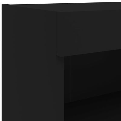vidaXL 7-osaline teleri seinakappide komplekt LED-tuledega, must