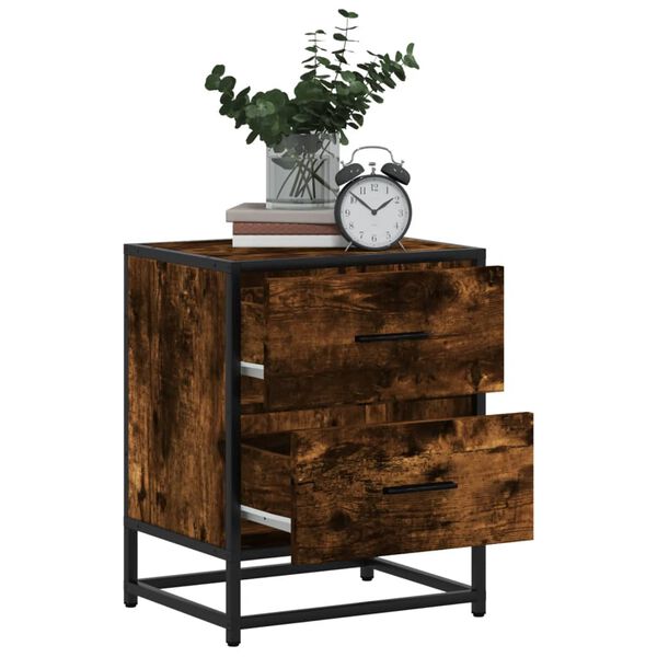 vidaXL &ouml;&ouml;kapp, suitsutatud tamm, 40x31x50 cm, tehispuit