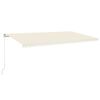 vidaXL k&auml;sitsi sisset&otilde;mmatav varikatus LED-iga, 600 x 300 cm, kreemjas