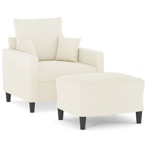 vidaXL tugitool jalapingiga, kreemjas, 60 cm, samet