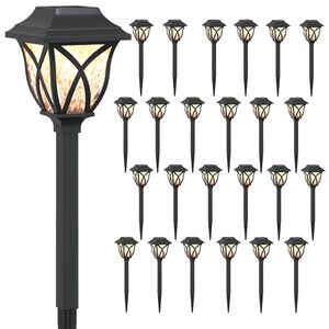 vidaXL V&auml;lised p&auml;ikesevalgused maapinna konksuga 24 pcs Soe valge PP