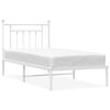 vidaXL metallist voodiraam peatsiga, valge, 90 x 200 cm