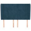 vidaXL voodipeats servadega, tumesinine, 147x23x118/128 cm, samet