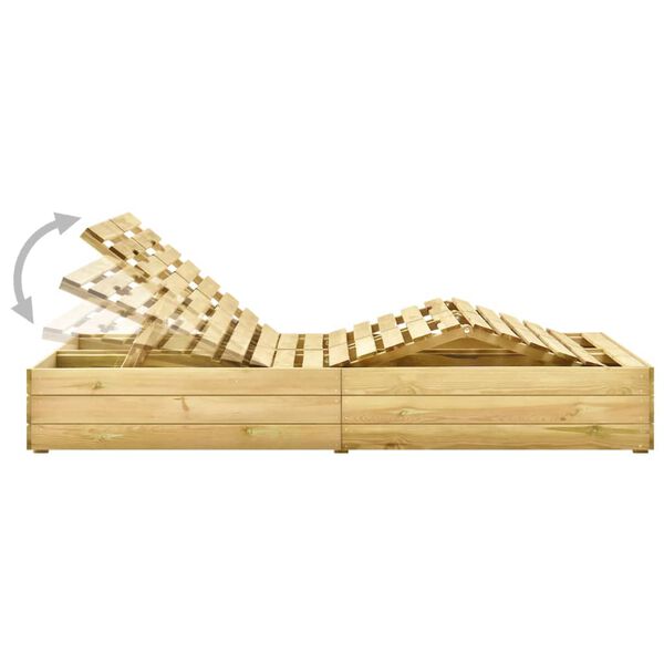 vidaXL kahekohaline päevitustool, antratsiitpadjad, roheimmutatud mänd