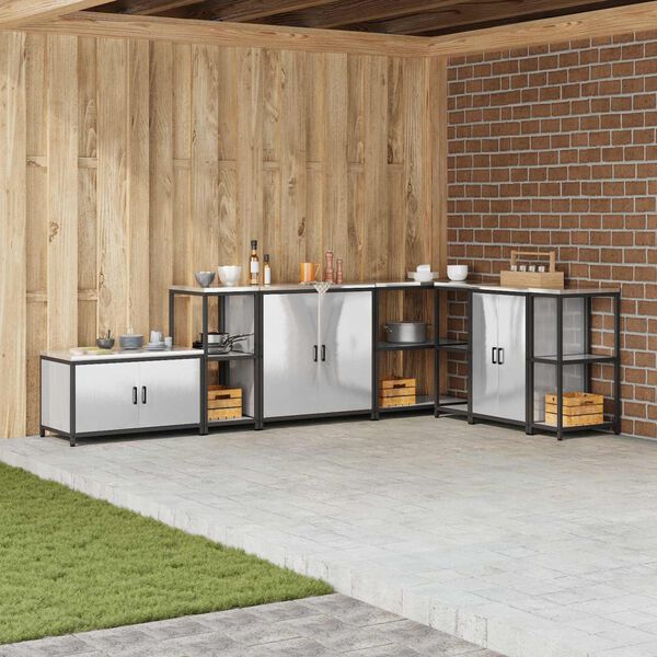 vidaXL K&ouml;&ouml;givarude s&auml;ilitamine riiuliga H&otilde;bedane 60 x 50 x 92 cm Teras