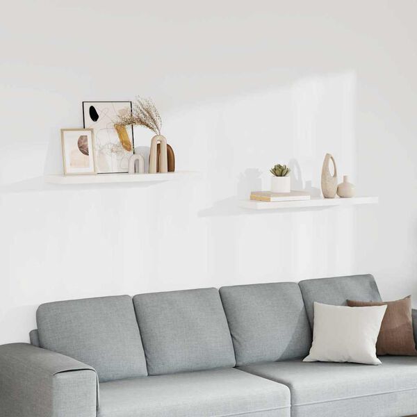 vidaXL seinariiulid, 2 tk, valge, 90 x 23,5 x 3,8 cm MDF