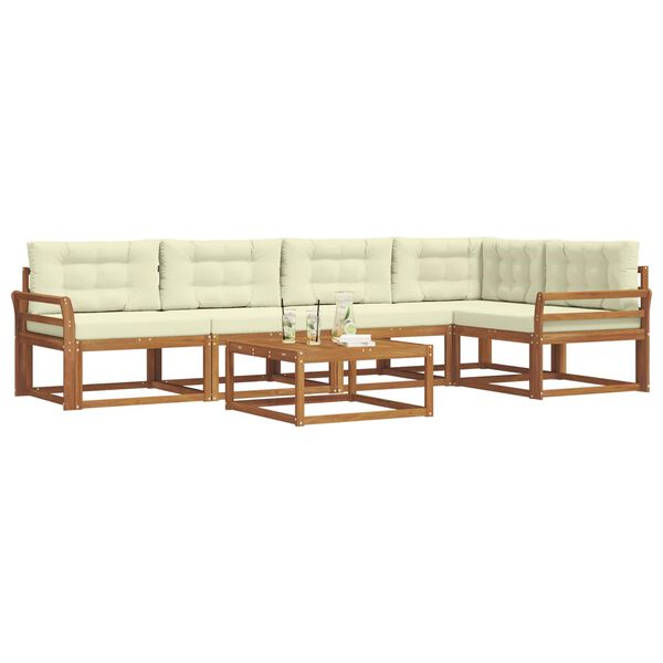 vidaXL V&auml;li diivanikomplekt padjaga 6 pcs Looduslik ja kreem