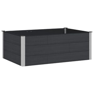 vidaXL K&otilde;rgendatud aia taimelava Must 150 x 100 x 54 cm