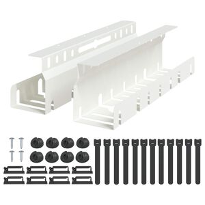 vidaXL Kabli haldamise tray laua all 2 tk Valge 43 x 9 x 11 cm Teras