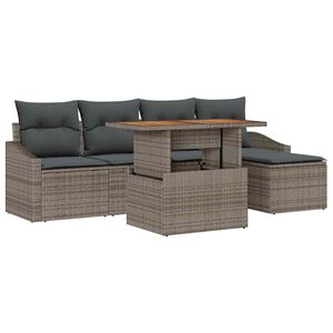 vidaXL Aia s&ouml;&ouml;gilaudade komplekt padjaga 6 pcs Hall ja pruun