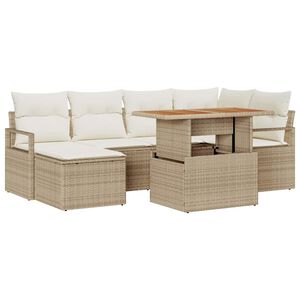 vidaXL Aia Diivanikomplekt ladustamisega 7 pcs Beež Pol&uuml;rooster