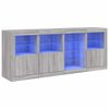 vidaXL puhvetkapp LED-tuledega, hall Sonoma tamm, 164 x 37 x 67 cm