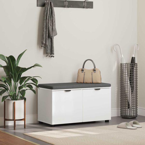 vidaXL Hallipink padjaga ladustamisega uksega Valge 80 x 46 x 46 cm