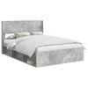 vidaXL Voode raami koos hoiuruumi ja peatoega Betoonhall 135 x 190 cm