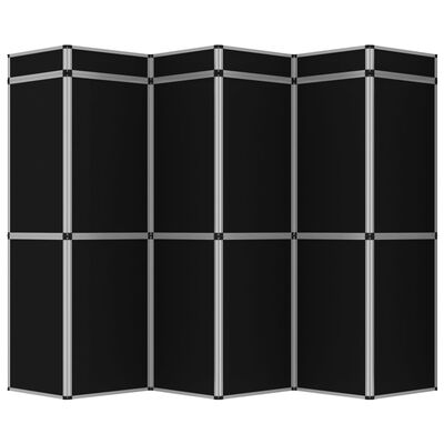 vidaXL 18 paneeliga kokkupandav messisein, 362 x 200 cm, must