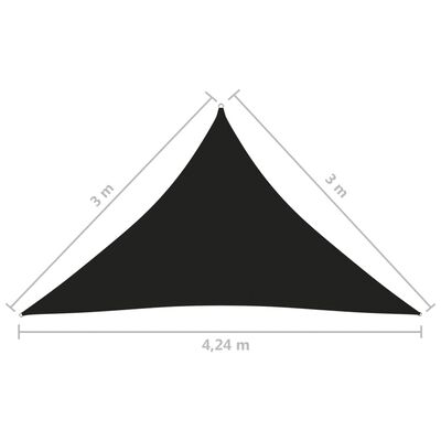vidaXL oxford-kangast päikesepuri, kolmnurkne, 3 x 3 x 4,24 m, must