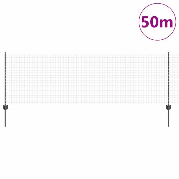 vidaXL Aed koos postiga Hall 0,8 x 50 m Terased ja PVC