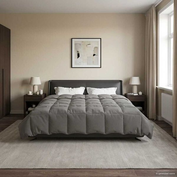 vidaXL Suvised teki Rapistatud Helehall 200 x 200 cm Mikrokiud