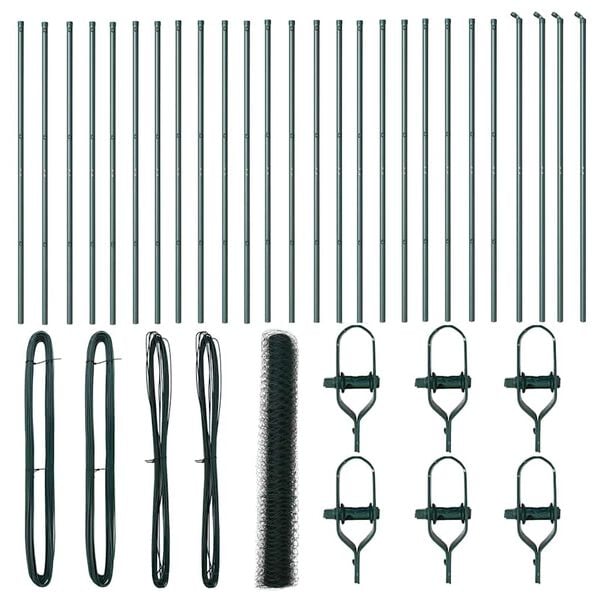 vidaXL Aiapost Roheline 50 x 1,2 m (36 mm võrgu) Terased ja PVC