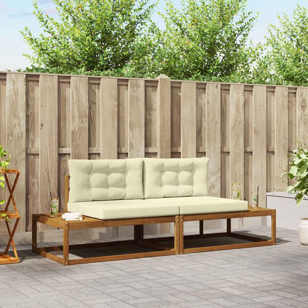 vidaXL V&auml;li diivanikomplekt padjaga 2 T&uuml;kk Looduslik ja kreem
