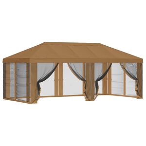 vidaXL Gazebo katte k&uuml;lgseinadega 6 x 3 m Beež Pol&uuml;ester 190