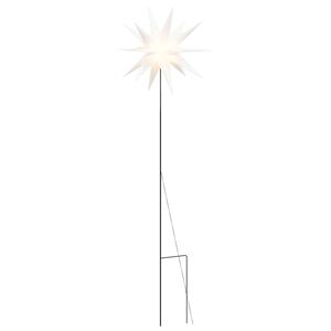 vidaXL LED-j&otilde;ulutuli maavaiaga, kokkupandav, valge, 57 cm