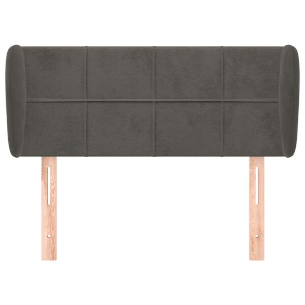 vidaXL voodipeats servadega, tumehall, 83x23x78/88 cm, samet