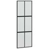 vidaXL liuguks, must, 90 x 205 cm, karastatud klaas ja alumiinium