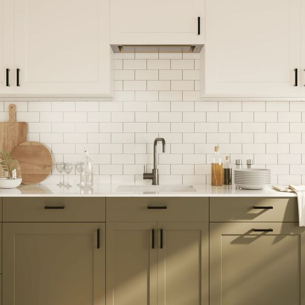 vidaXL kapi käepidemed 10 tk, must, 96 mm, roostevaba teras