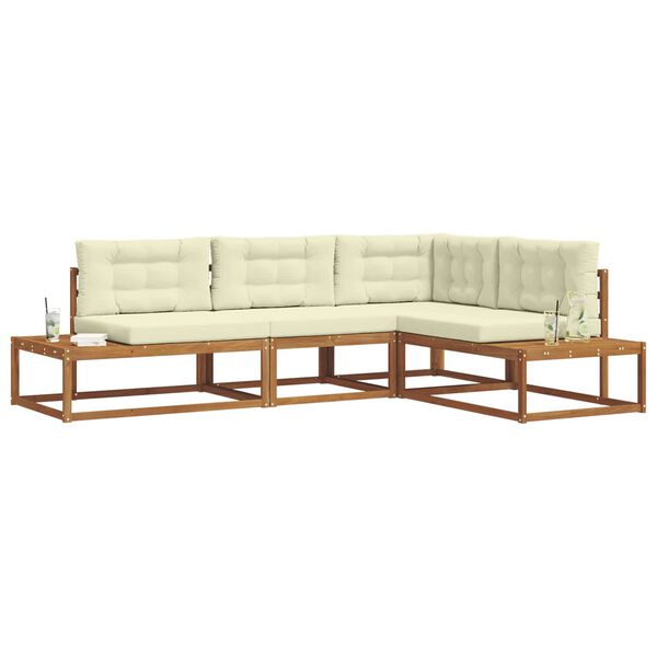 vidaXL V&auml;li diivanikomplekt 4 T&uuml;kk Looduslik ja kreem