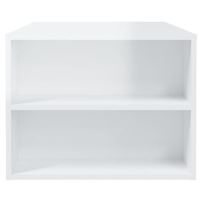 vidaXL kohvilaud, kõrgläikega valge, 102x55x42 cm, tehispuit