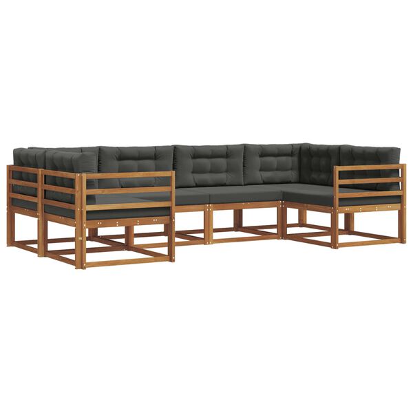 vidaXL V&auml;li diivanikomplekt padjaga 6 pcs Looduslik ja antriit