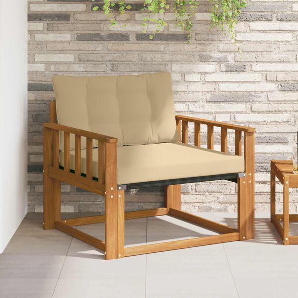 vidaXL V&auml;li diivanikomplekt Tugev acacia puit ja Textilene Neutraalne