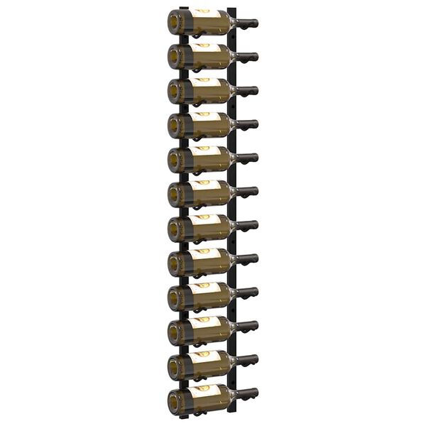 vidaXL seinale kinnitatav veiniriiul 12 pudelile, must raud