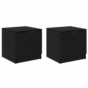 vidaXL Voodikapp sahtliga 2 pcs Must tamm 40 x 39 x 40cm Tehispuit