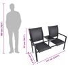 vidaXL 2-kohaline aiapink 131 cm, teras ja textilene, must