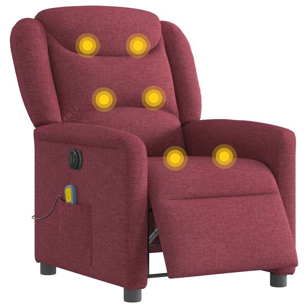 vidaXL elektriline massaažitool, veinipunane, kangas