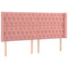 vidaXL voodipeats servadega, roosa, 203x16x118/128 cm, samet