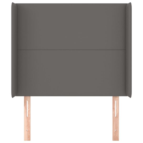 vidaXL voodipeats servadega, hall, 83x16x118/128 cm, kunstnahk