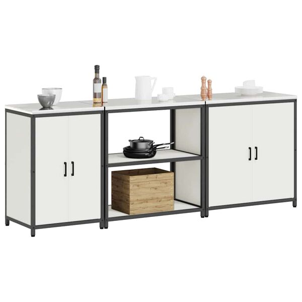 vidaXL K&ouml;&ouml;givarustus riiuliga Muu ladustamisega 3 pcs Valge Teras