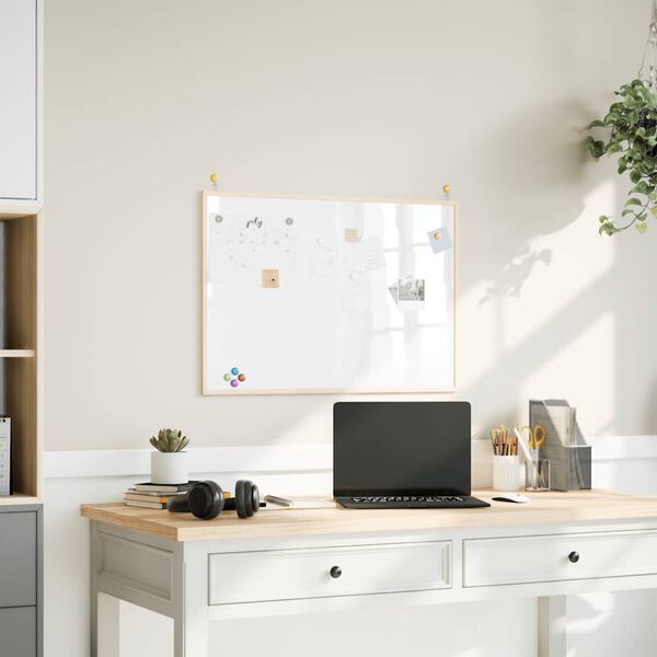 vidaXL magnetiline valge tahvel t&auml;ispuidust raamiga 80 x 55 cm