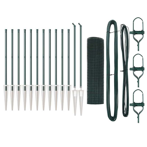 vidaXL Aiapost Roheline 25 x 0,8 m (19 x 19 mm v&otilde;rk) Terased ja PVC