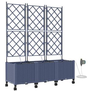 vidaXL Aiakonteiner Kastmise ja Ratastega 3 tk Hall 120 x 40 x 148 cm