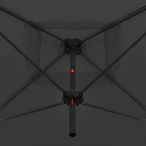 vidaXL kahene päikesevari, teraspostiga, 250 x 250 cm, antratsiithall