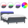 vidaXL kontinentaalvoodi madrats ja LED, tumehall, 160x210 cm, samet
