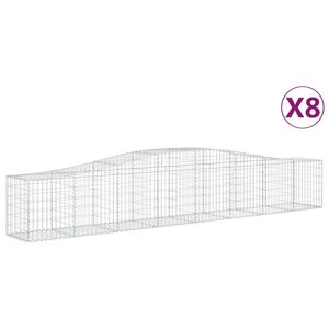 vidaXL kaarekujulised gabioonkorvid 8 tk, 400x50x60/80 cm, raud