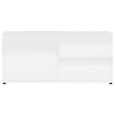 vidaXL telerikapp, kõrgläikega valge, 80 x 34 x 36, puitlaastplaat