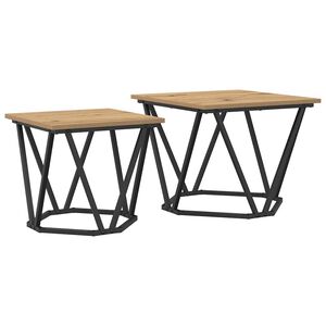 vidaXL Abilaudade komplekt 2 pcs K&auml;sit&ouml;&ouml;puu 50 x 50 x 40 cm