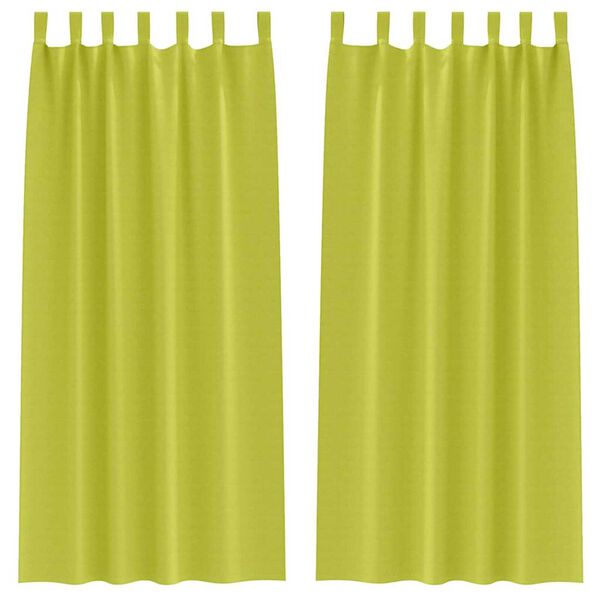 vidaXL Kardinad r&otilde;ngastega 2 pcs Roheline 260 x 140 cm Pol&uuml;ester
